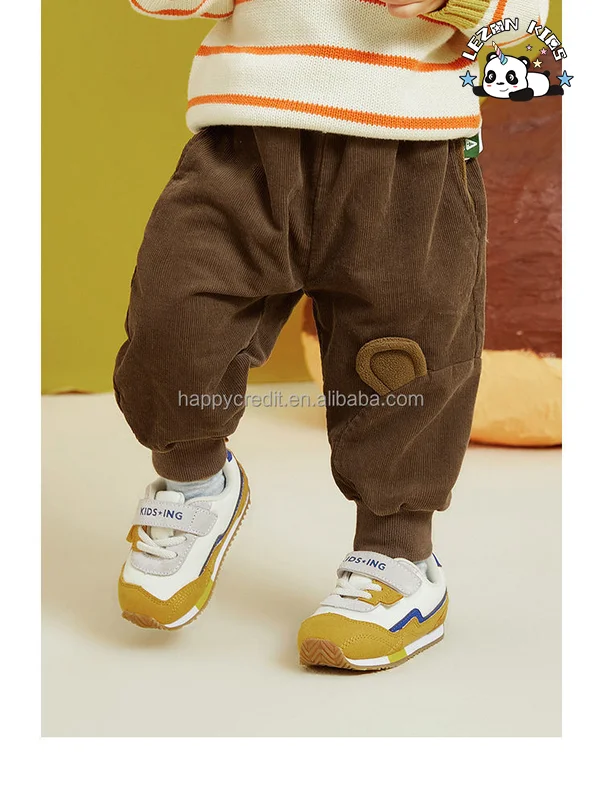 LEZONKIDS - Calças jeans personalizadas unissex para crianças, corduroy sólido, calças de algodão para meninos, para 2-14 anos